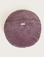 Round Smocked Cushion, Purple (LILAC), large