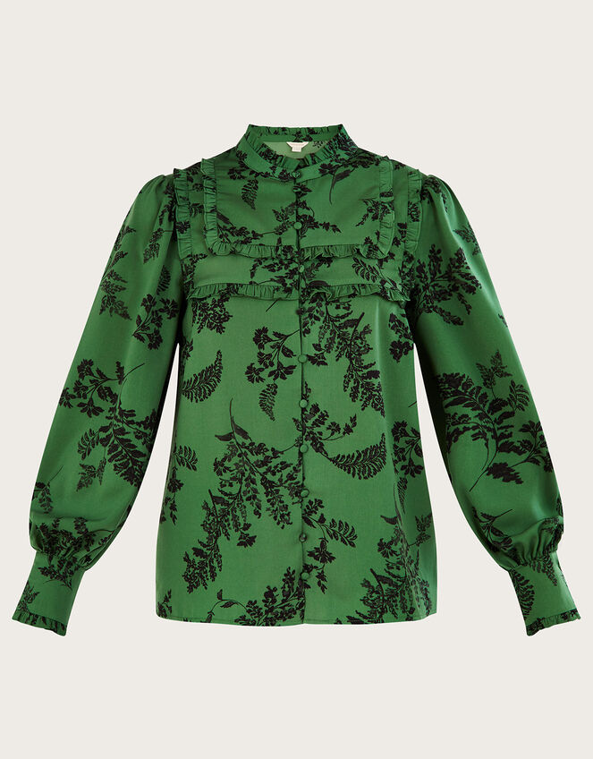 Tilda Satin Blouse, Green (GREEN), large