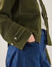 Katya Contrast Cargo Shirt, Green (KHAKI), large