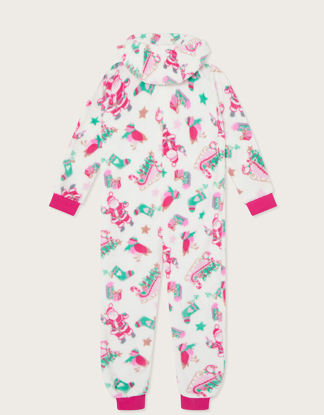 Super-Soft Christmas Sleepsuit in Recycled Polyester, Ivory (IVORY), large