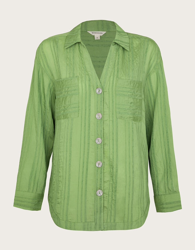 Sofia Textured Shirt, Green (GREEN), large