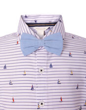 Aaron Striped Shirt and Bow Tie Set, Ivory (IVORY), large