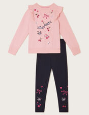 Love Embroidered Jumper and Leggings Set, Pink (PINK), large