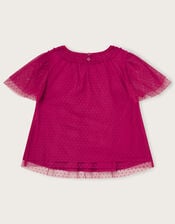 Party Sequin Embellished Top, Pink (BRIGHT PINK), large