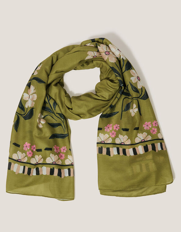 Lou Lightweight Floral Print Scarf, , large