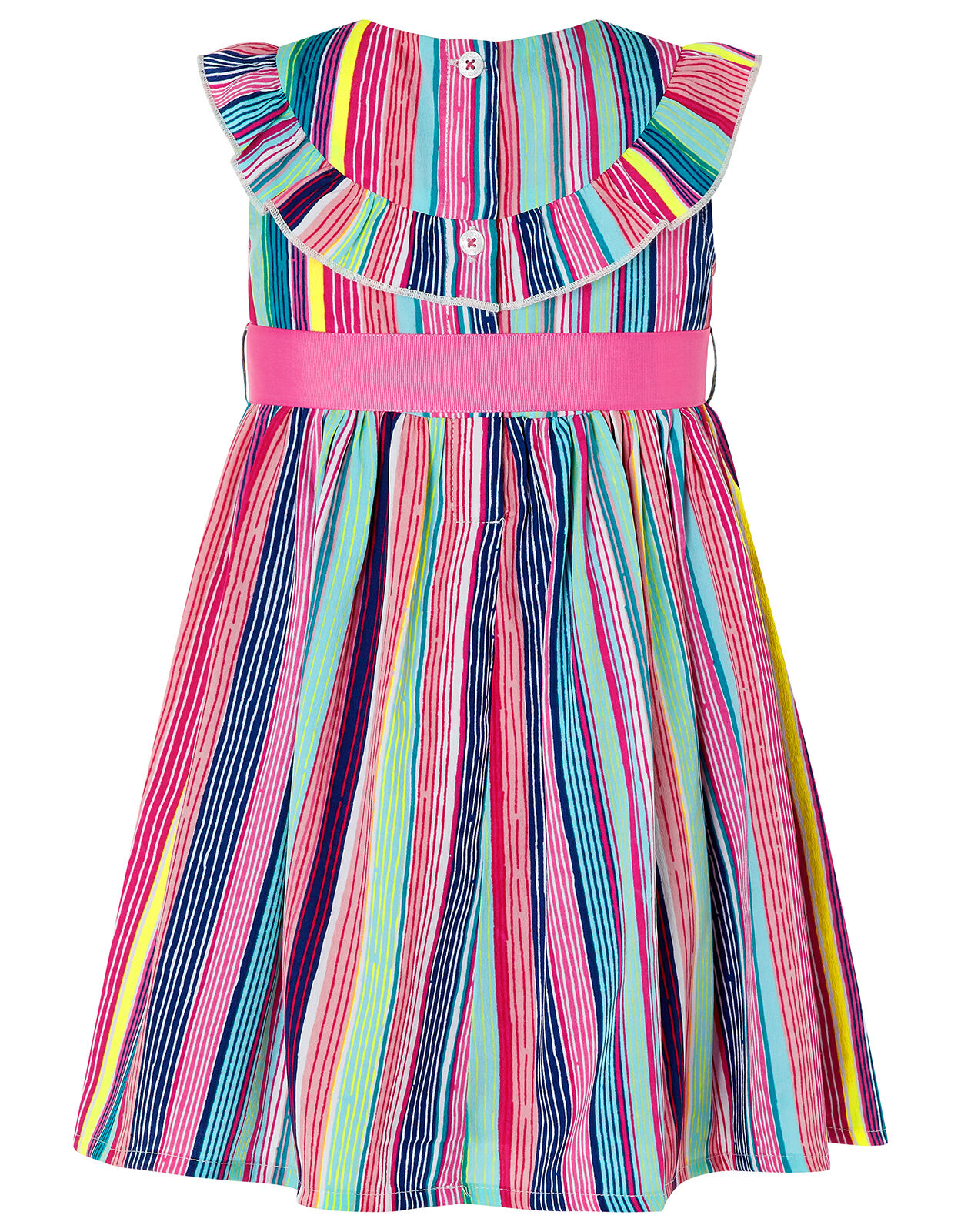 Baby Ophelia Colourful Stripe Dress in Recycled Polyester Pink