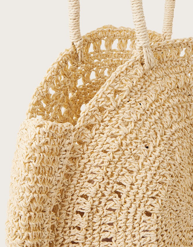 Round Raffia Beach Bag, , large