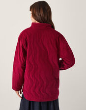 Mandy Corduroy Quilted Jacket, Red (BURGUNDY), large