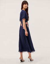 Coraline Floral Embroidered Midi Dress, Blue (NAVY), large