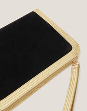 Lottie Metallic Faux Suede Pouch, , large