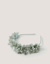 Corsage Floral Pearl Headband, Green (SAGE), large