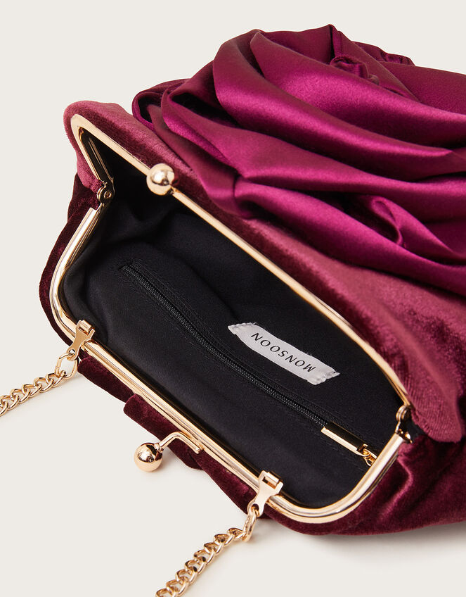Velvet Corsage Pouch Bag, , large