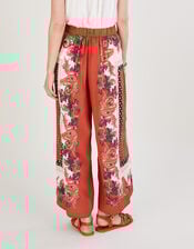 Placement Scarf Print Trousers, Orange (RUST), large