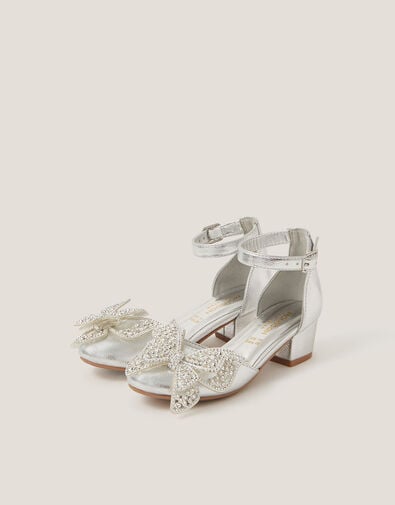 Butterfly Metallic Heels, Silver (SILVER), large