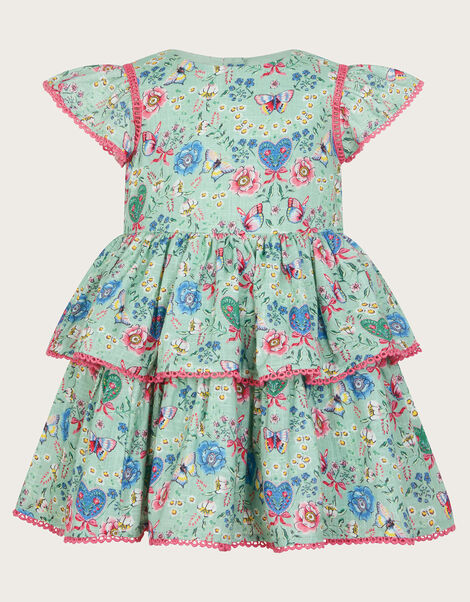 Baby All-Over Butterfly Print Dress, Green (GREEN), large