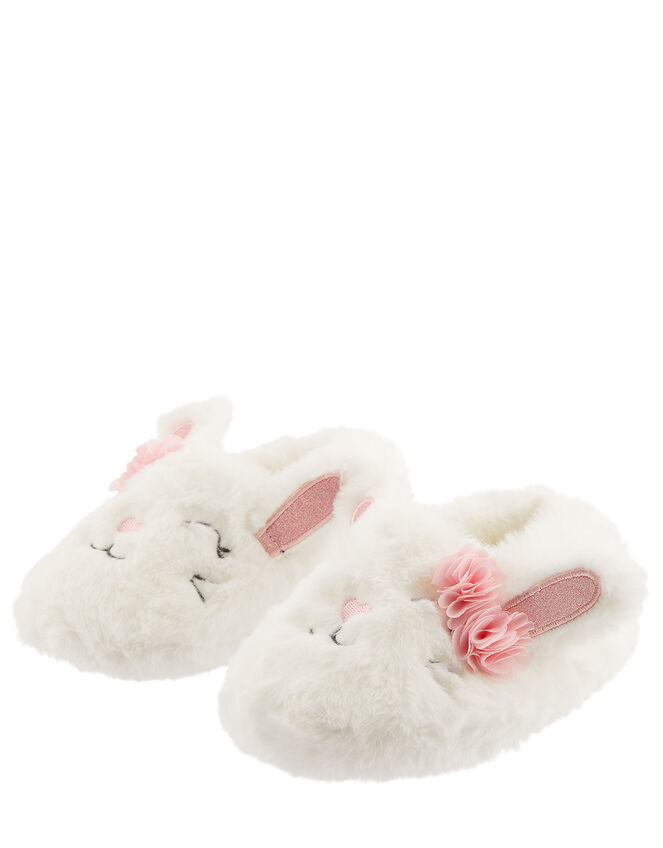 Bunny Fluffy Slippers, Ivory (IVORY), large
