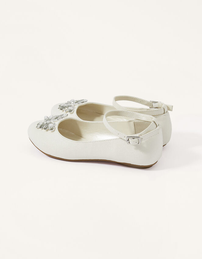 Calipso Shimmer Butterfly Ballerina Flats, Ivory (IVORY), large