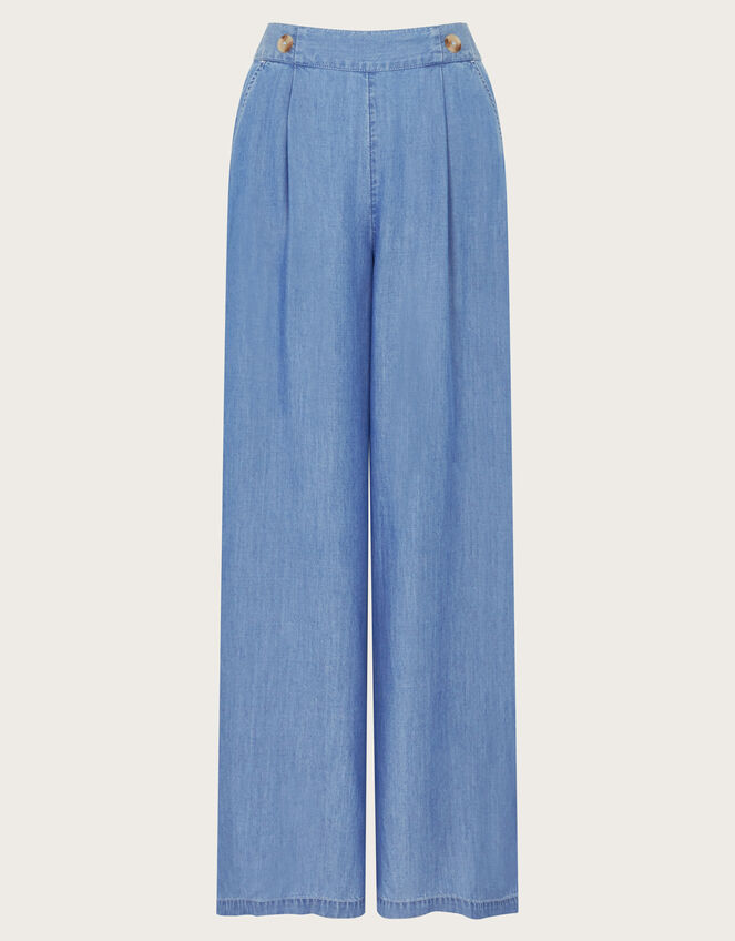 Peri Wide Leg Trousers, Blue (DENIM BLUE), large