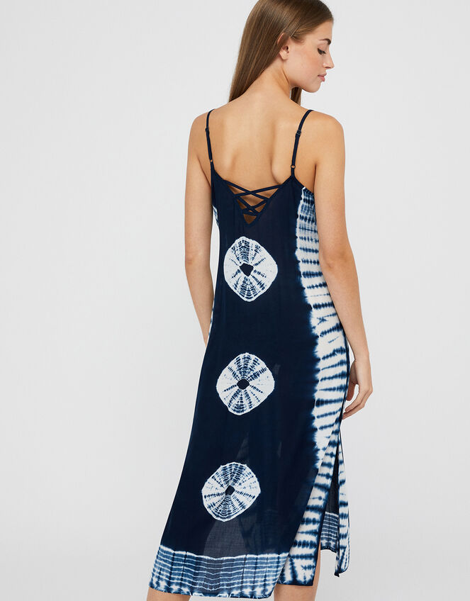 Kali Tie Dye Dress in LENZING™ ECOVERO™, Blue (NAVY), large