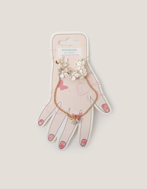 Pearl Flower Ring & Hand Chain, , large