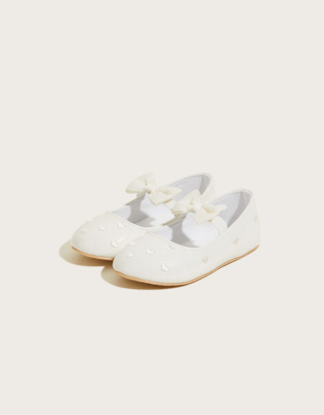 Patent Heart Embroidered Walker Shoes Ivory, Ivory (IVORY), large