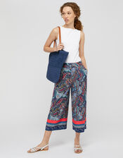 Tenley Paisley Trousers in LENZING™ ECOVERO™, Blue (NAVY), large