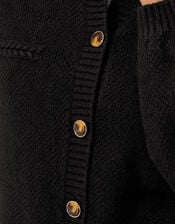 Bella Braid Pocket Cardigan, Black (BLACK), large