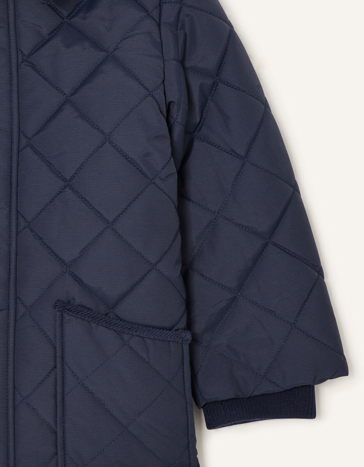 navy quilted coat
