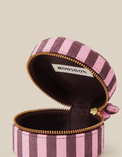 Stripe Velvet Travel Jewellery Box, , large