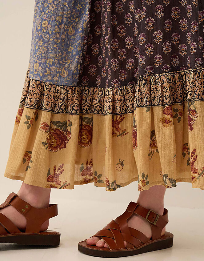 East Loran Floral Patch Print Cotton Skirt, Multi (MULTI), large