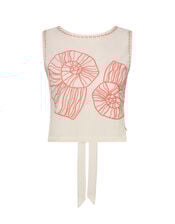 Fabienne Chapot Sansa Shell Embroidered Tie Top, Ivory (IVORY), large