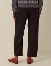 Tara High Waisted Barrel Leg Trousers, Black (BLACK), large