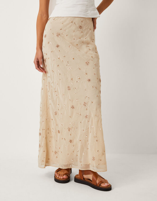 The India Edit Celestine Embellished Maxi Skirt, Yellow (YELLOW), large