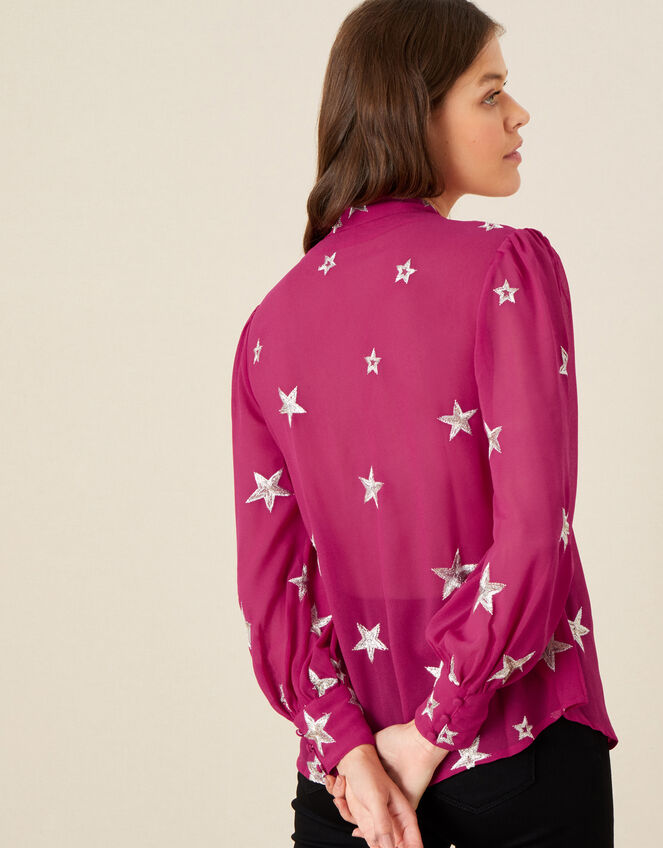 Liza Star Pussybow Blouse, Pink (PINK), large