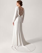 Aleah Long Sleeve Cowl Lace Wedding Dress, Ivory (IVORY), large