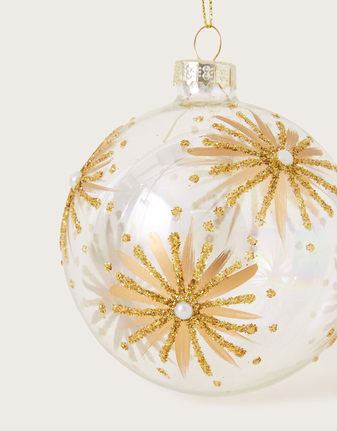 Starburst Glass Christmas Bauble, , large
