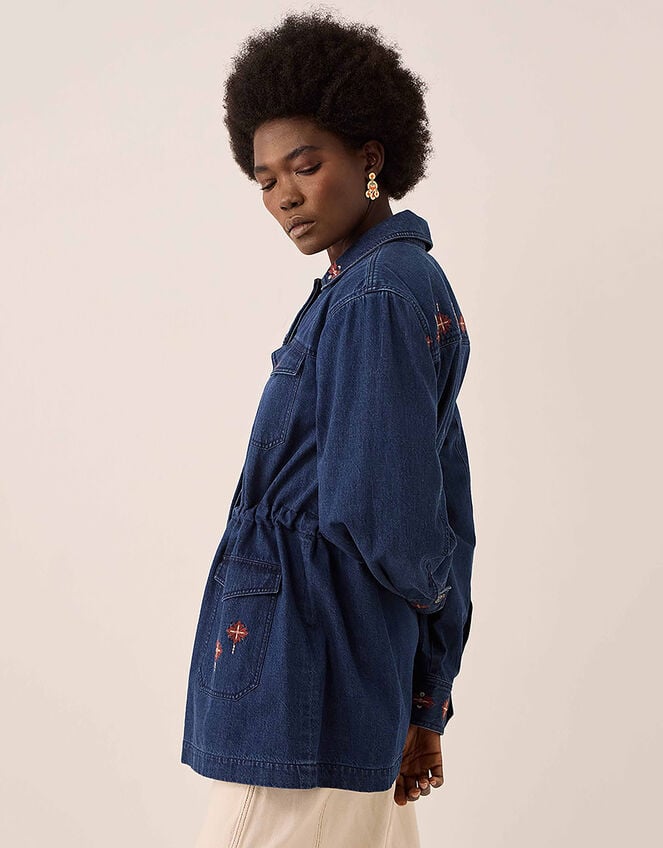 East Marion Indigo Denim Embroidered Jacket, Blue (DENIM), large