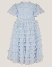 Shikha Floral Embellished Tiered Ruffle Dress, Blue (PALE BLUE), large