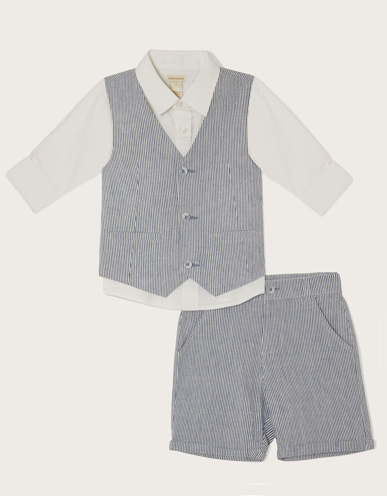 Cooper Three Piece Suit with Shorts Blue Boys Suits Sets