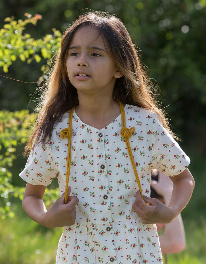 Little Green Radicals Spring Flowers Button Through Dress, Multi (MULTI), large