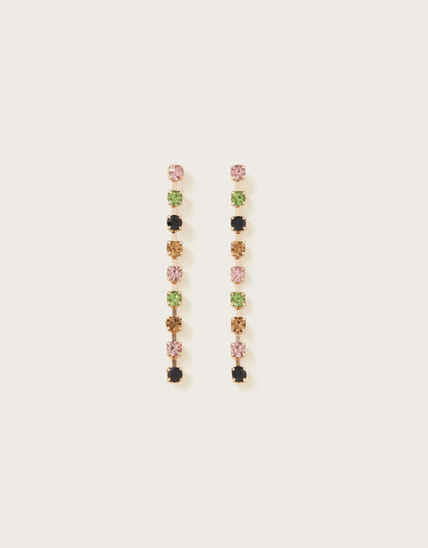 Multi Colour Gem Drop Earrings, , large