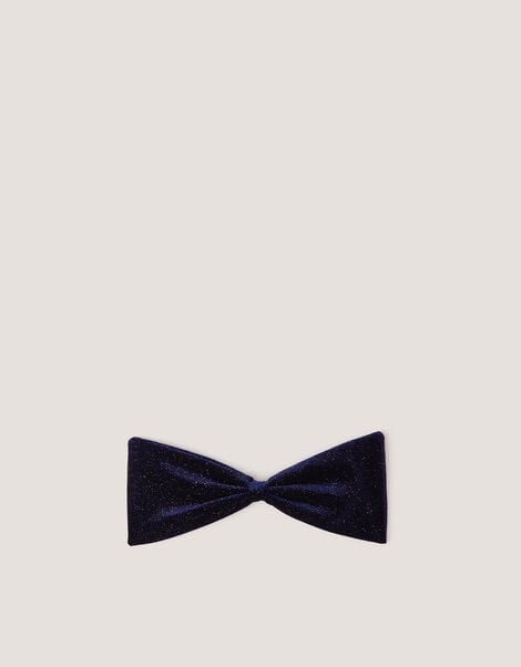 Sparkle Velvet Bow Hair Clip, Blue (NAVY), large