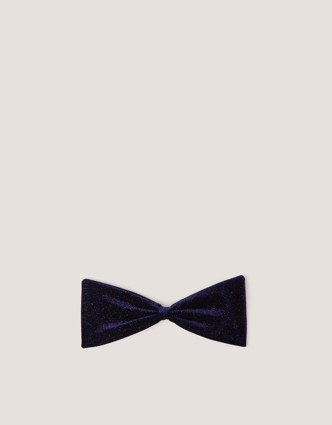 Sparkle Velvet Bow Hair Clip, Blue (NAVY), large