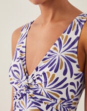 Cece Block Print Swimsuit, Blue (BLUE), large