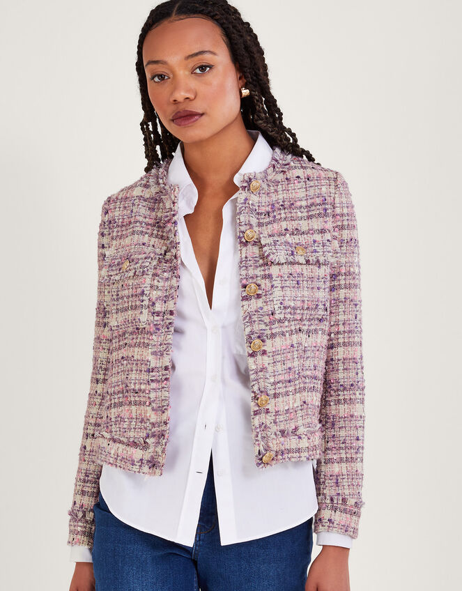 Toni Tweed Jacket Pink Women's Jackets Monsoon Global.