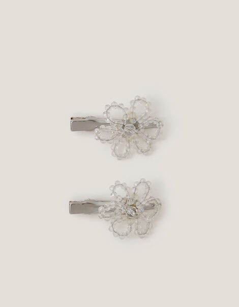 2-Pack Beaded Flower Hair Clips, , large