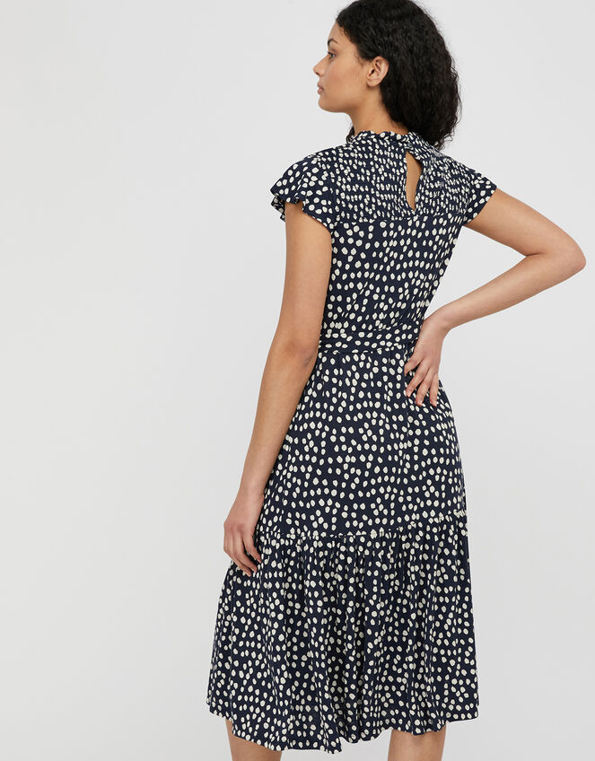 Serenity Spot Print Jersey Midi Dress, Blue (NAVY), large