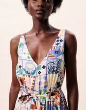 FRNCH Consordia Tile Print Midi Dress, Multi (MULTI), large