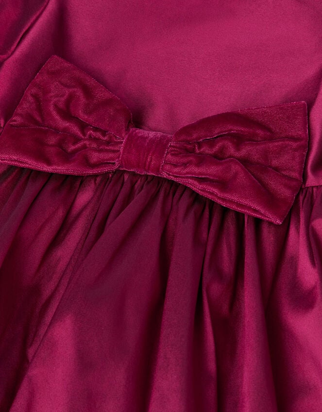 Baby Velvet Bow Bubble Hem Party Dress, Red (RED), large