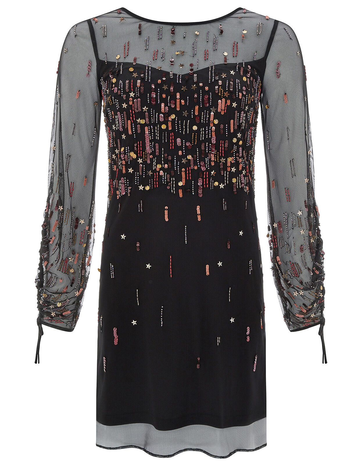 Stephanie Star Embellished Short Dress Black